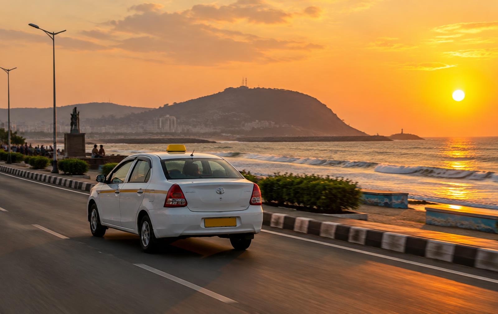 Taxi on Vizag beach road